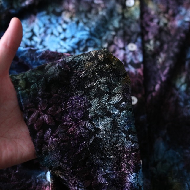 gradation beautiful color pattern special velours shirt