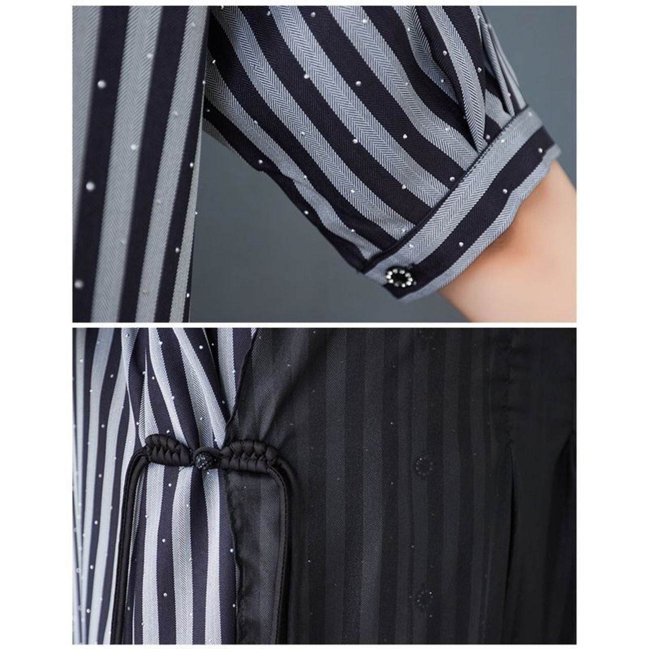 ストライプ柄 ラップデザイン ワンピース  30147