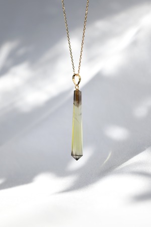 K18 Lemon & Smoky Quartz Pencil Pendant 18金レモン&スモーキークオーツペンシルペンダント