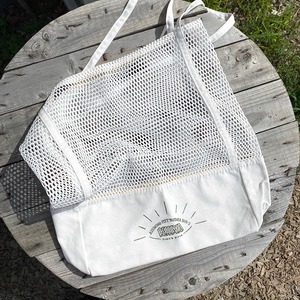 mesh  bag《 white × khaki 》