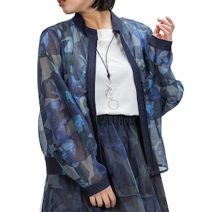 【最新作】リトグラフシアーオーガンブルゾン【260-4151】Sheer organza blouson