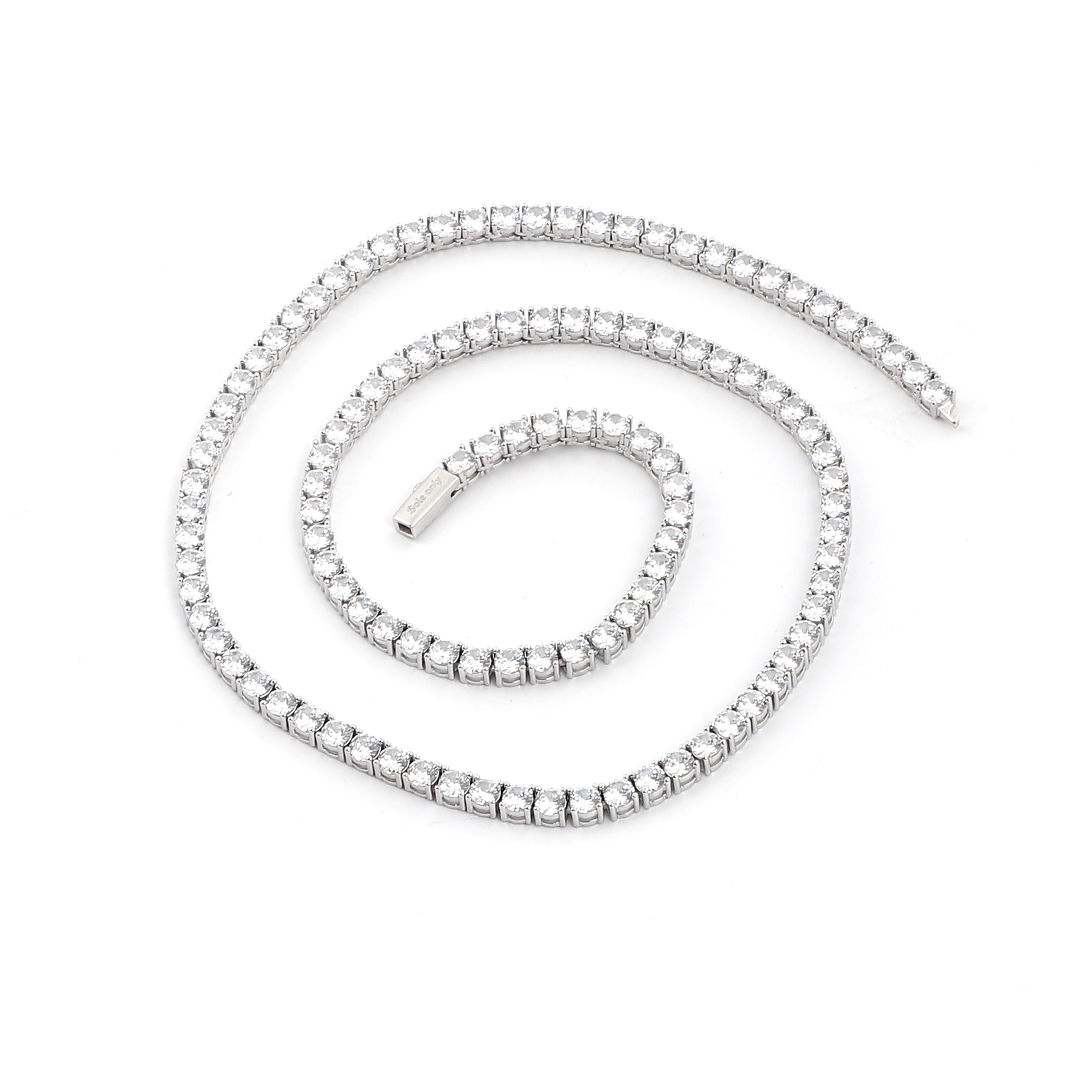 $ole only テニスネックレス シルバーカラー YYYYT様 ole only CZ Diamond 4mm Tennis Chain Necklace Silver 16inch | $ole