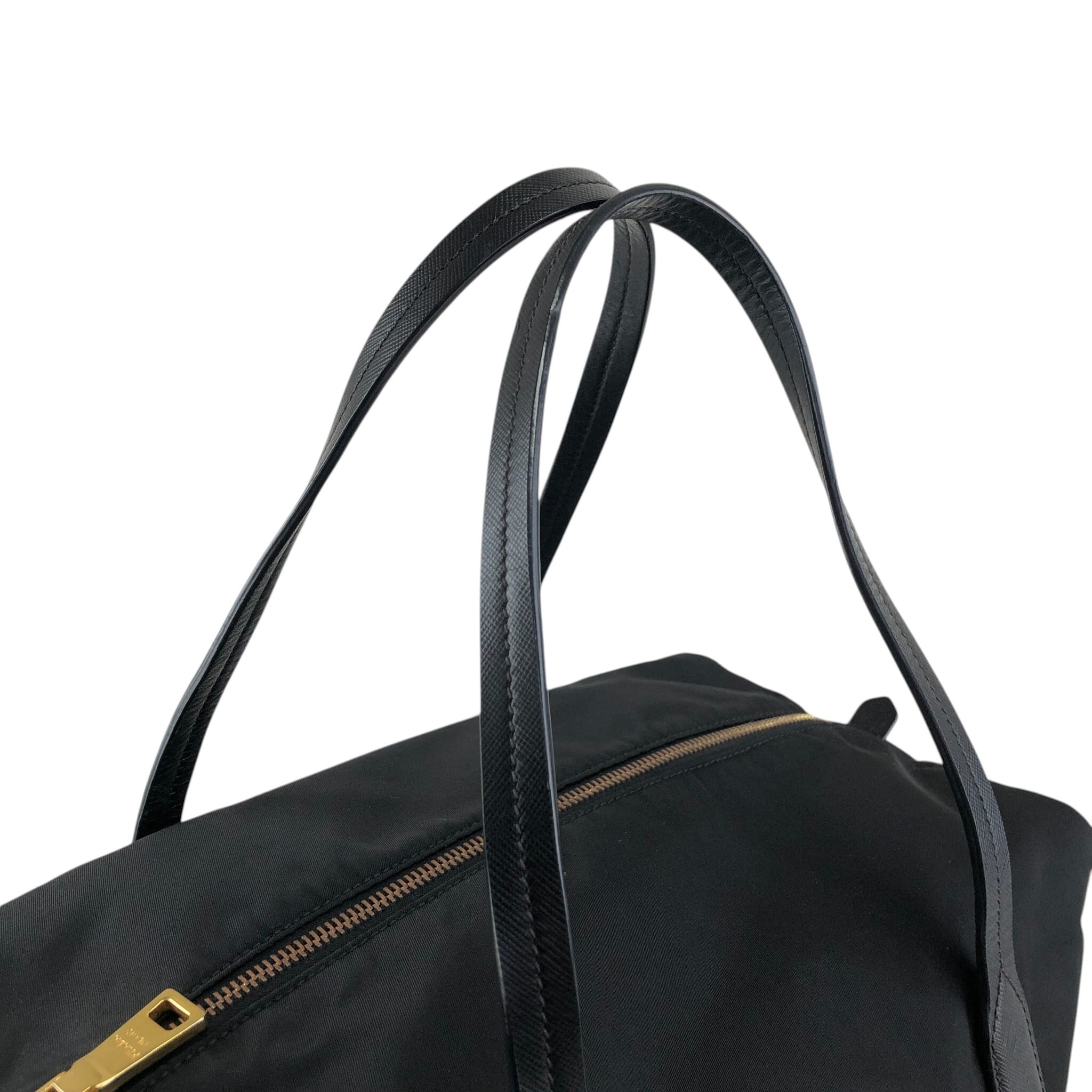 PRADA プラダ ハンドバッグ ブラック ロゴ ナイロン ミニボストン