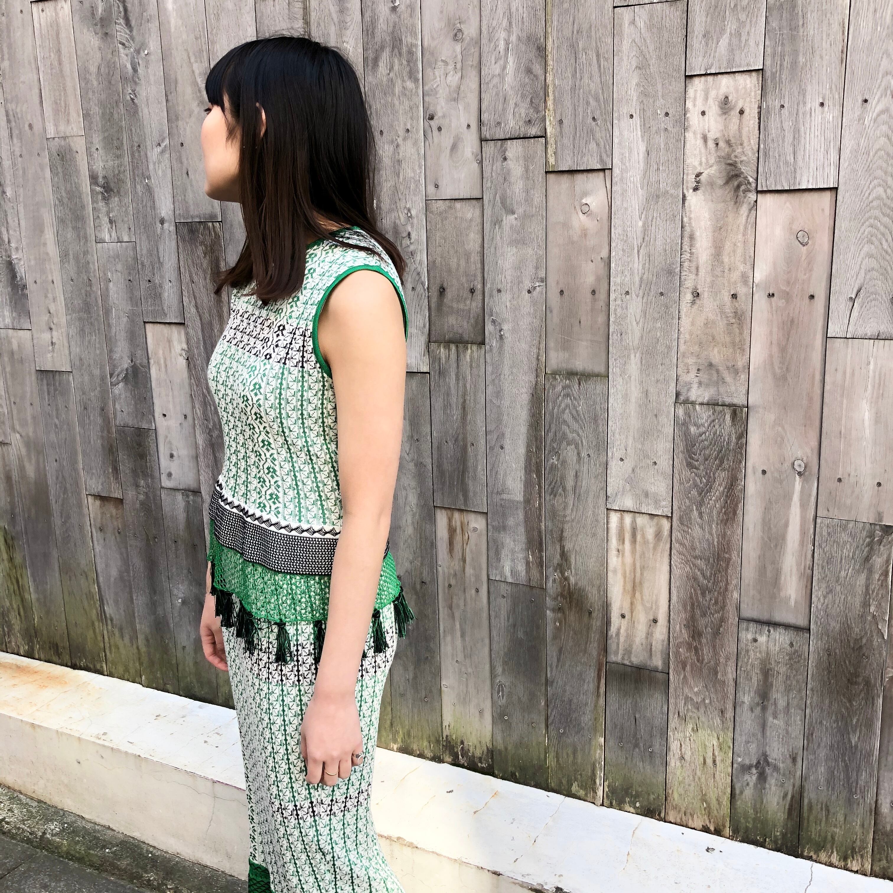 完成品トップス20SS】mame Kurogouchi マメクロゴウチ Knit Stripe Tops TRENT