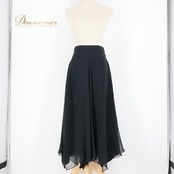 社交ダンス 衣装 ズボン ブラック系 チャコット Chacott 黒 ボトムス パンツ 無地 シンプル 透け感 ひらひら 上品 レッスン 練習 かわいい ダンス衣装 キュロット