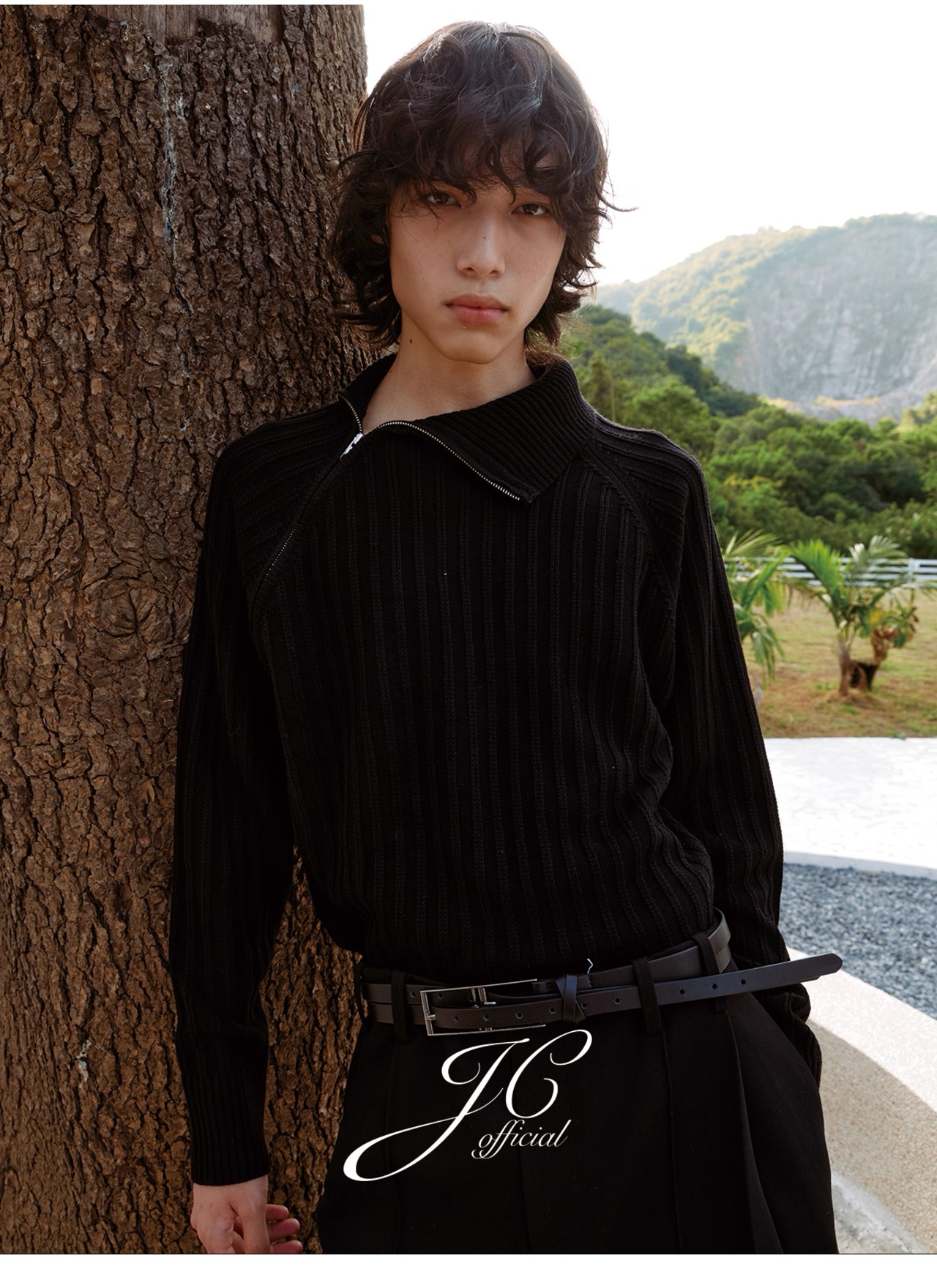 JCAESAR STUDIO LEATHER DOUBLE BUCKLE BELT