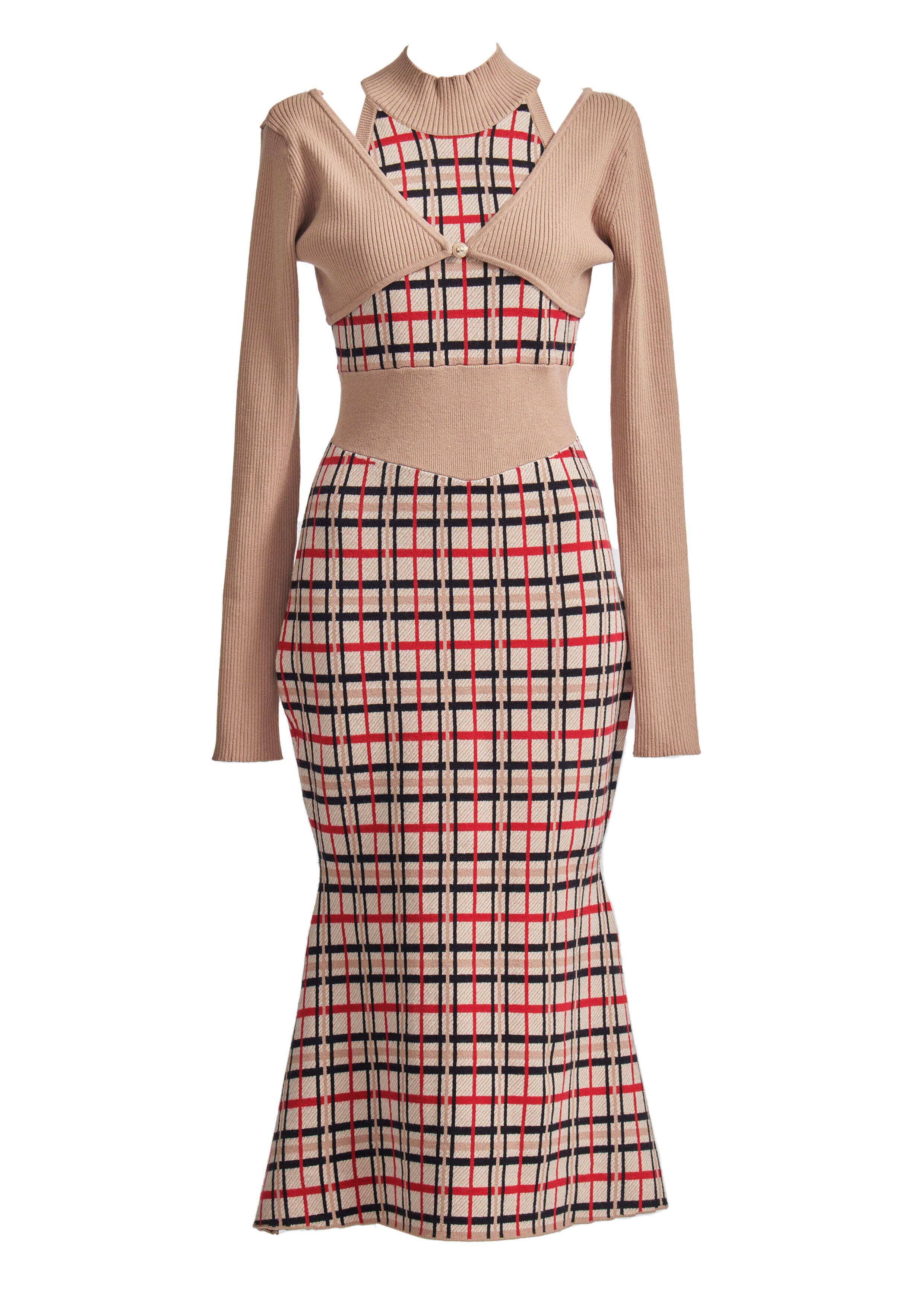 Checked Mermaid Dress Set | Crayme,