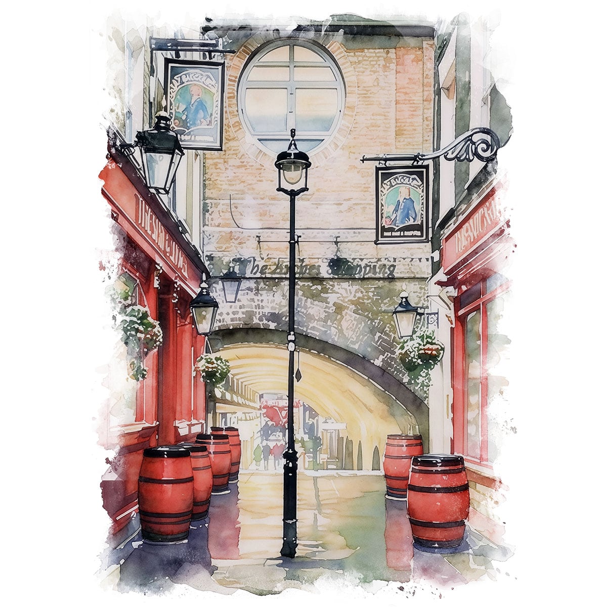 絵画 イギリス 風景画(街並み) ロンドンのレストラン インテリアアート