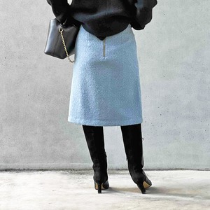 12/21.21:00 START!!《事務所移転SALE!》ツイード膝丈スカート【日本製 】