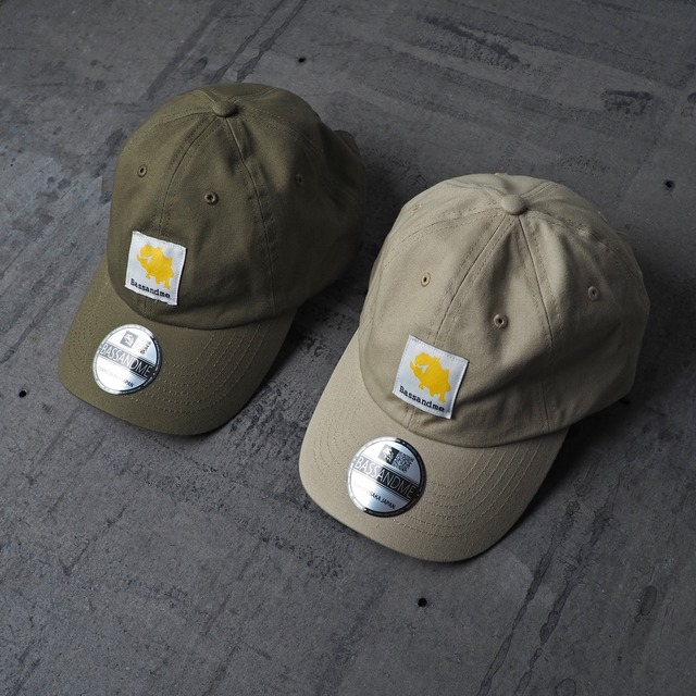 bassandme cotton baseball cap classic  "painted" olive and beige