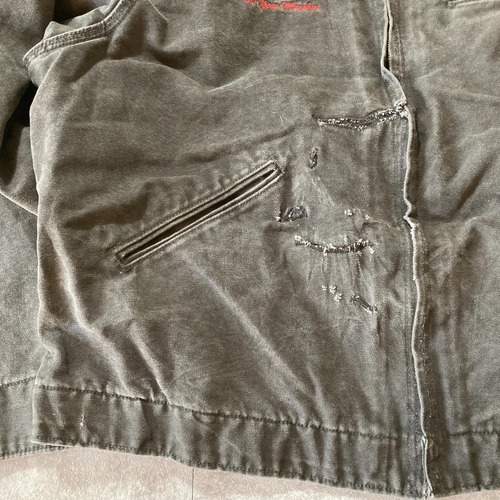 00s- Carhartt 襤褸 ダック地 ブラックデトロイトジャケット 無地 メキシコ製 XL jacket 詳細写真4
