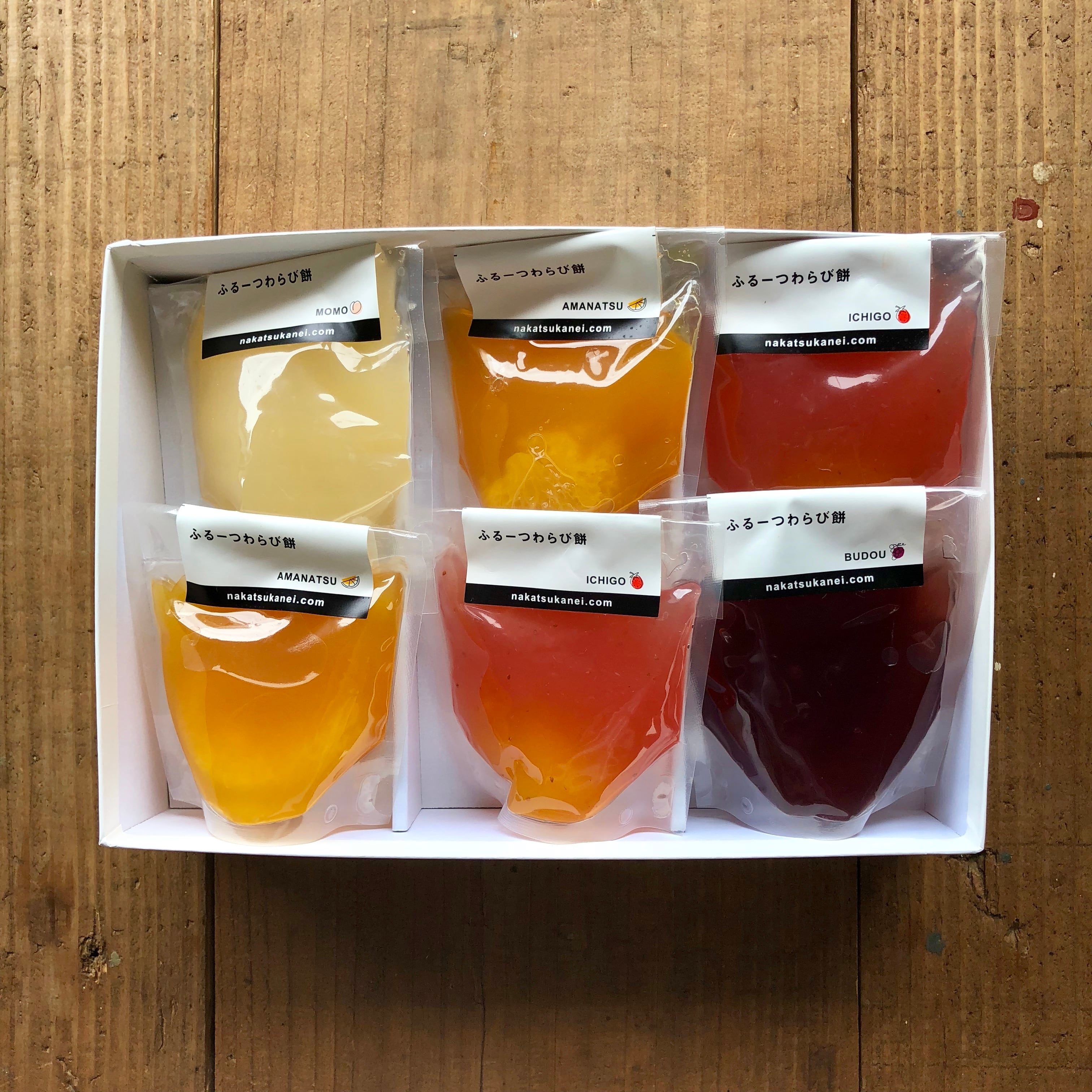 もちもちふるーつわらび餅 6個入（化粧箱） | 中津菓子 かねい