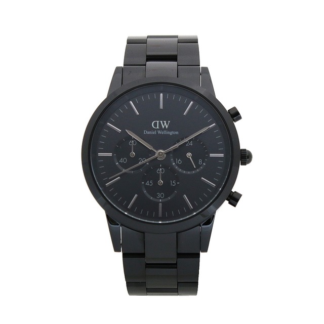 ダニエルウェリントン DANIEL WELLINGTON ICONIC CHRONOGRAPH LINK DW00100642 腕時計 メンズ ブラック クオーツ アナログ