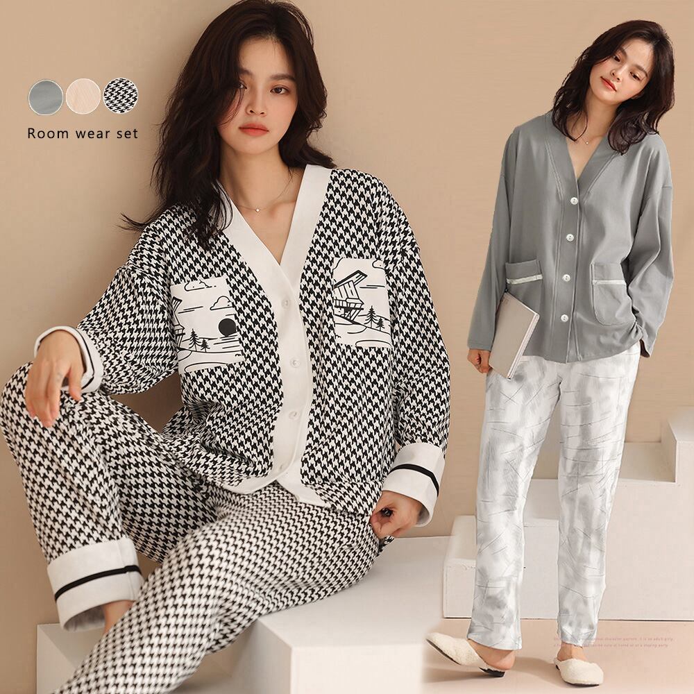 長袖 部屋着 セットアップ レディース