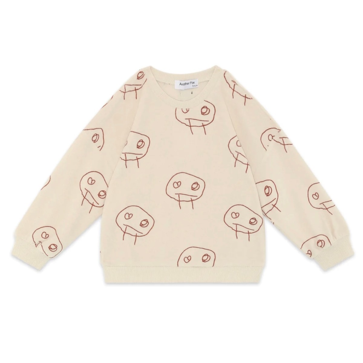 Another Fox TERRY TOWEL FREDS FACE KIDS SWEATSHIRT | bonbellespoir