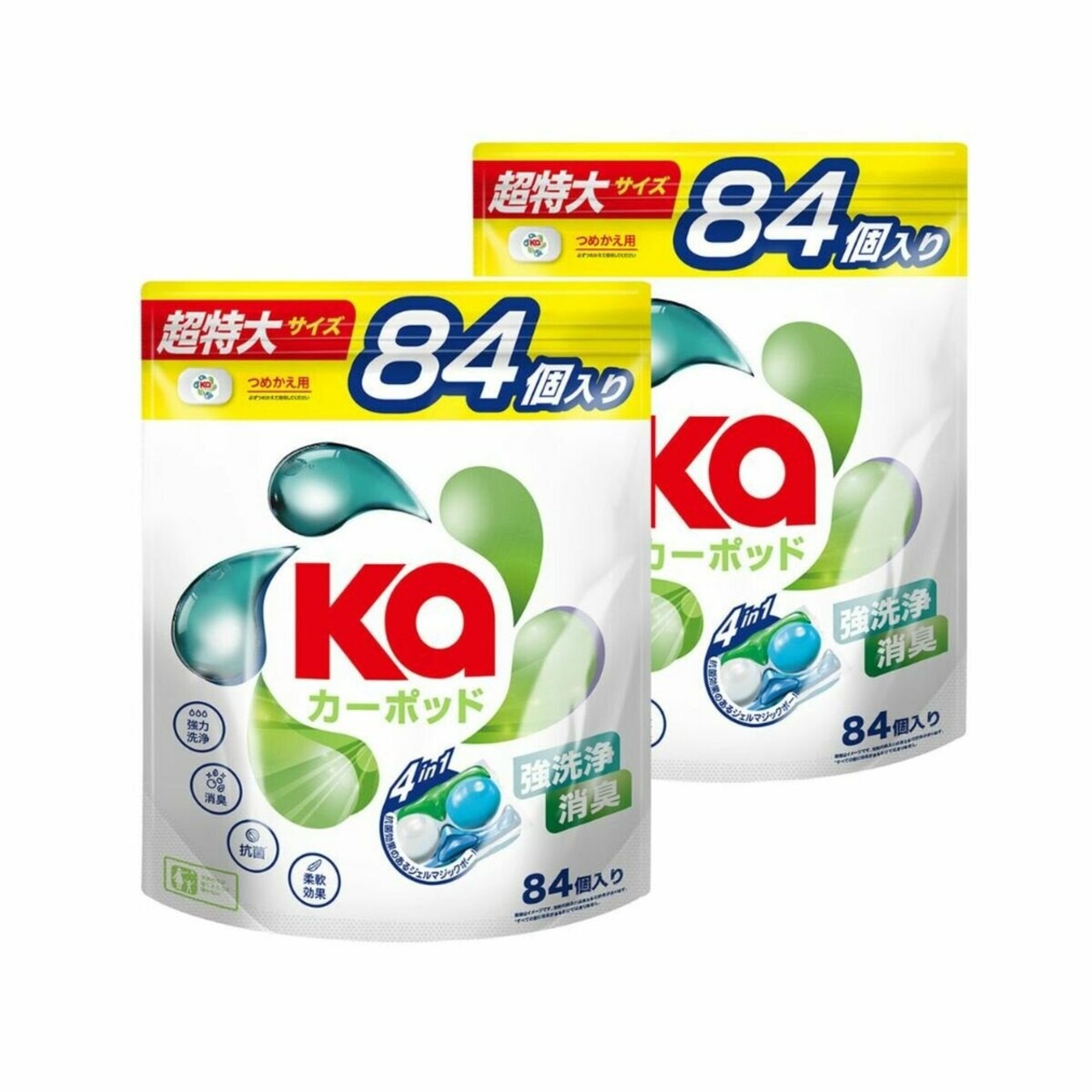 カーポッド タイムレスクリーン 衣料用洗濯洗剤 ジェルマジックボール 84個入り x 2パック