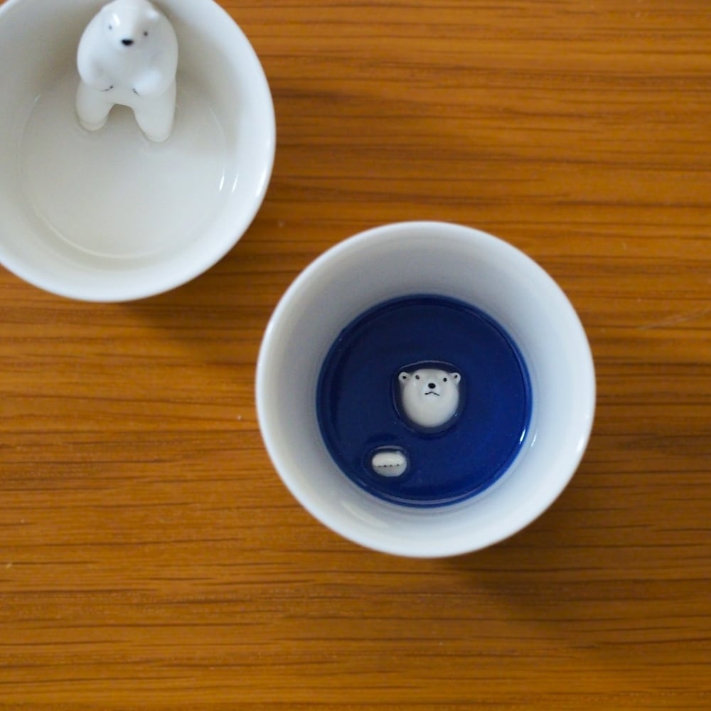 お猪口 シロクマお猪口(No.2 + No.3) | 楽土 Online shop