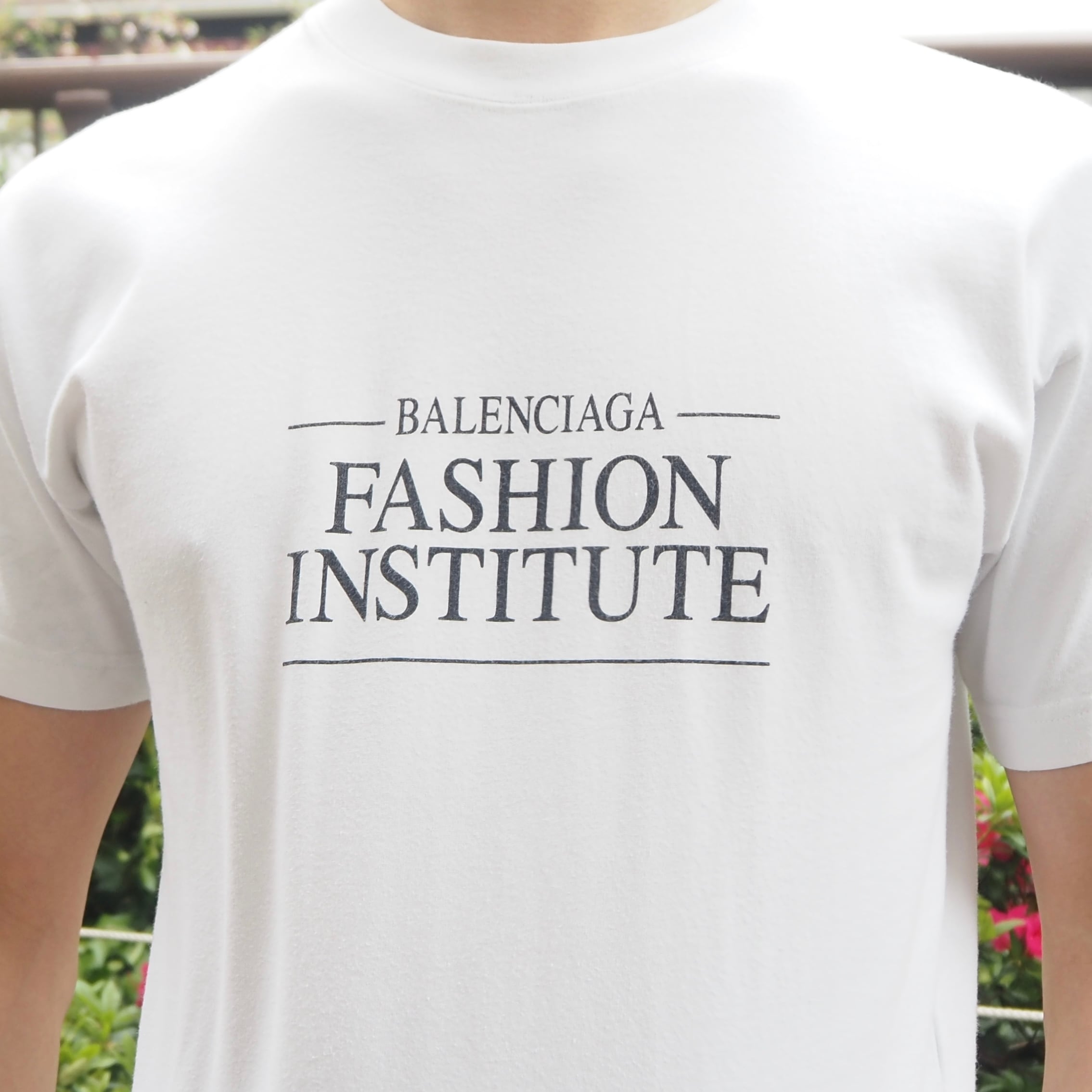 BALENCIAGA Fashion Institute T-shirt コットン ホワイト ブラック T