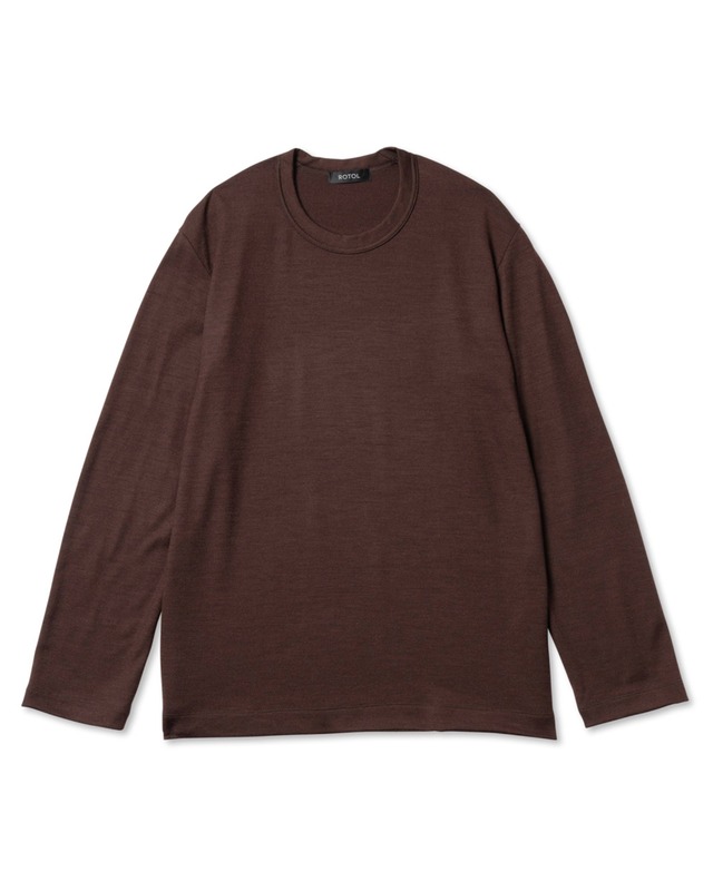 ROTOL "Wool Basic Long Sleeve Tee〔BROWN〕"