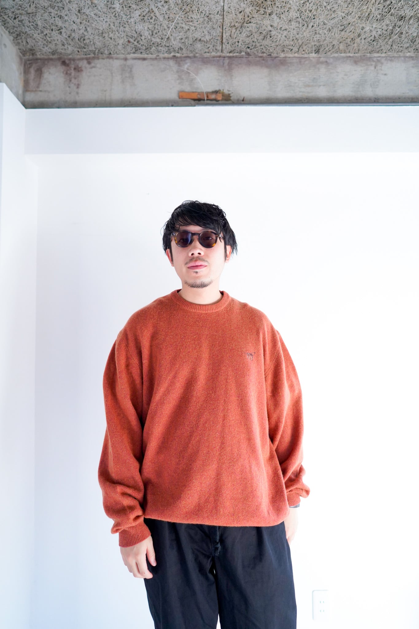 【1980s】"Henry Cottons, Made in Italy" Europe Knitting Sweater / 5-394