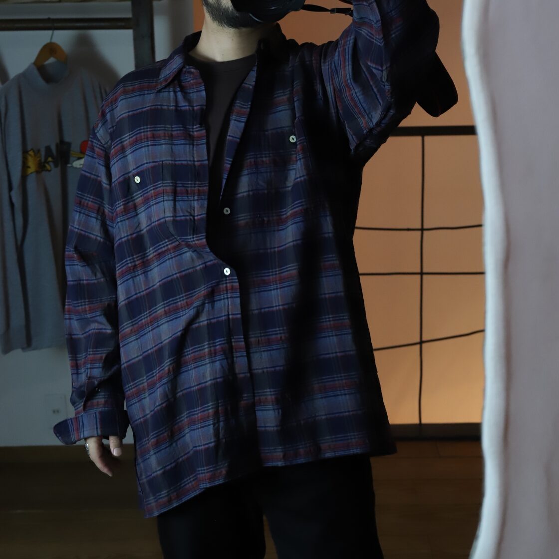 MAATEE&SONS / WORK SHIRTS “H WOOL γ” MIXMADRAS | Pay ID