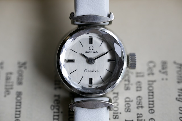 【OMEGA】 1970’s Geneve カクテルウォッチ カットガラス  2針 ステンレスシルバー 手巻き Vintagewatch / Ladies