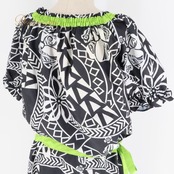 フラダンス 衣装 ワンピース ドレス KALAS ブラック系 ホワイト系 ハイビスカス柄 ティアレ柄 カヒコ柄 かわいい 華やか 鮮やか おしゃれ 黒 白 黄緑 ダンス衣装 ハワイアンダンス レディース ハワイアン アロハ ハワイアンプリント フラ ダンス