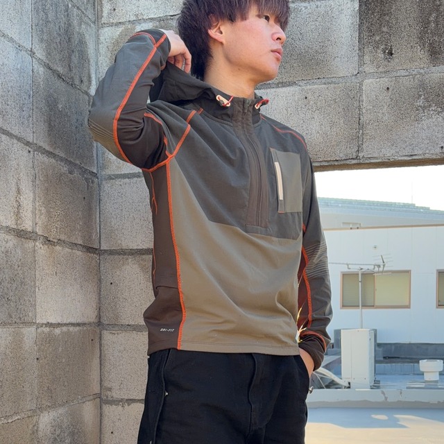 #7277 "NIKE" reflector halfzip tech anorak parker