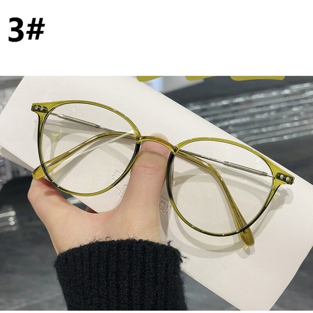 ★4色★ PCメガネ ブルーライトカットメガネ フラットレンズ 丸眼鏡 レディース メンズ 軽量