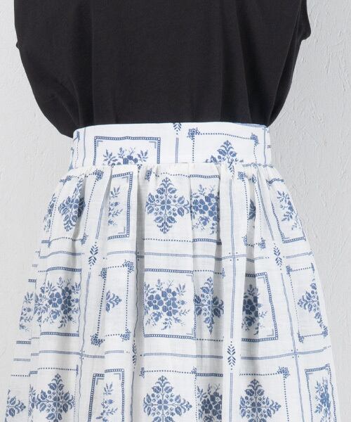 ANEMONE(アネモネ）マキシスカート WHITE×BLUE 38 | Masaco Teranishi