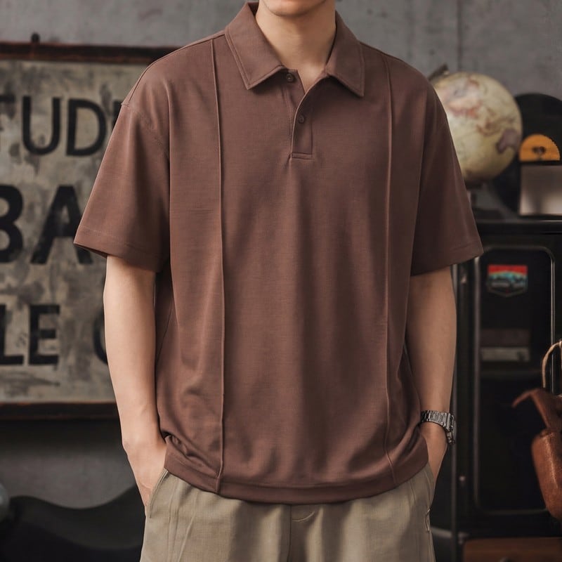 半袖ニットポロシャツ D0125