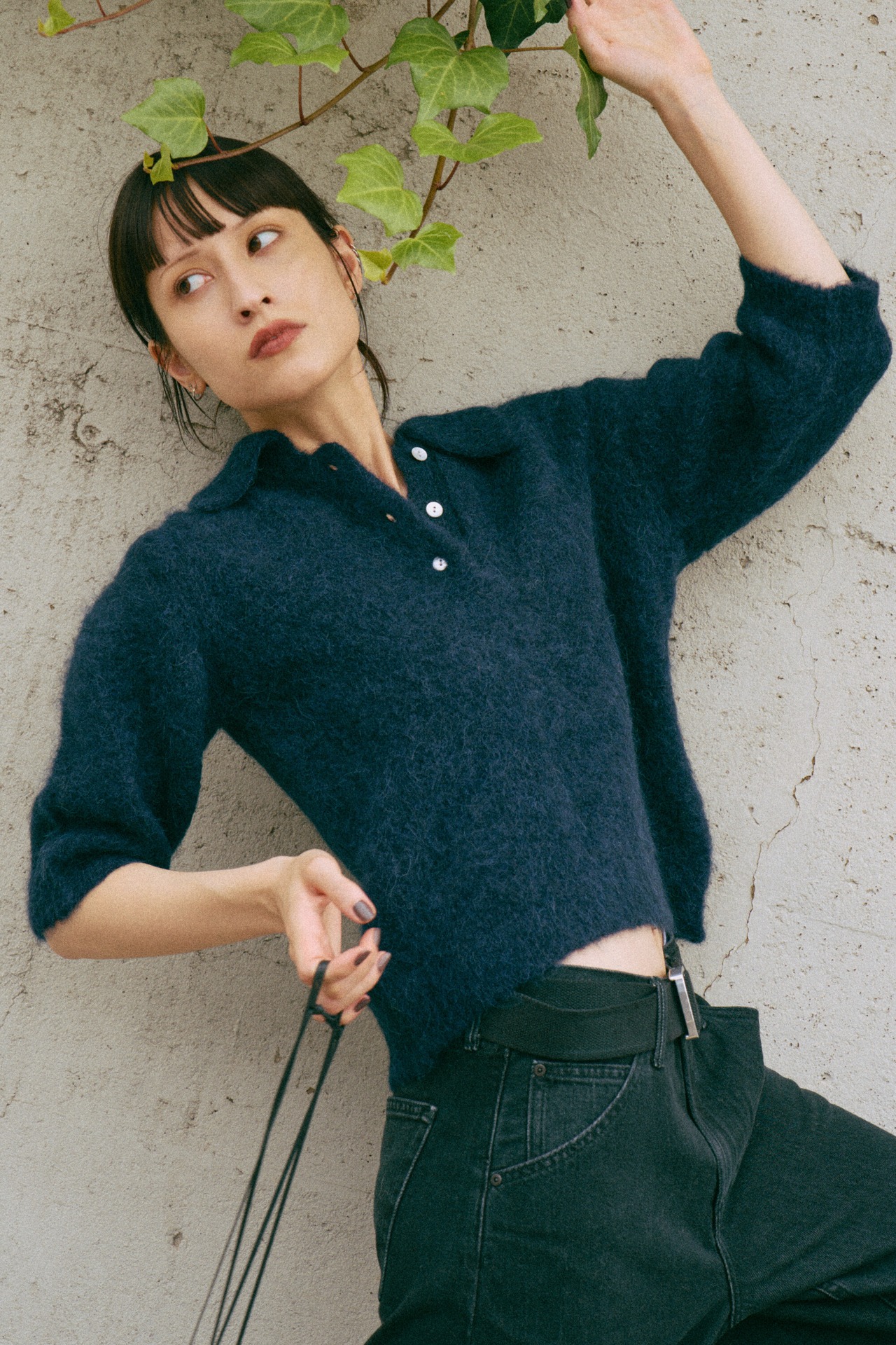Fluffy Alpaca Polo Knit