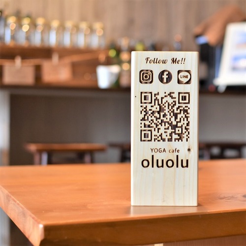 QRコードウッドブロック【お店やPOPUP出店に最適】