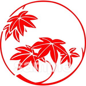 花かんざし紋11月・紅葉（電子印鑑）