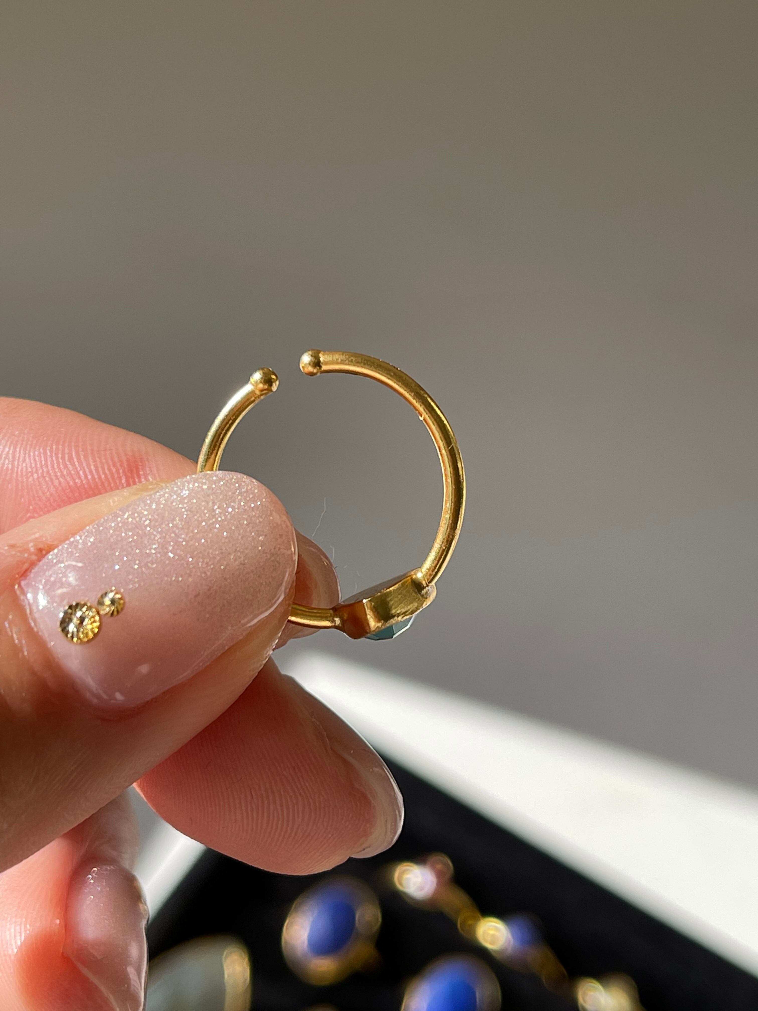 Chalcedony triangle ring/カルセドニートライアングルリング