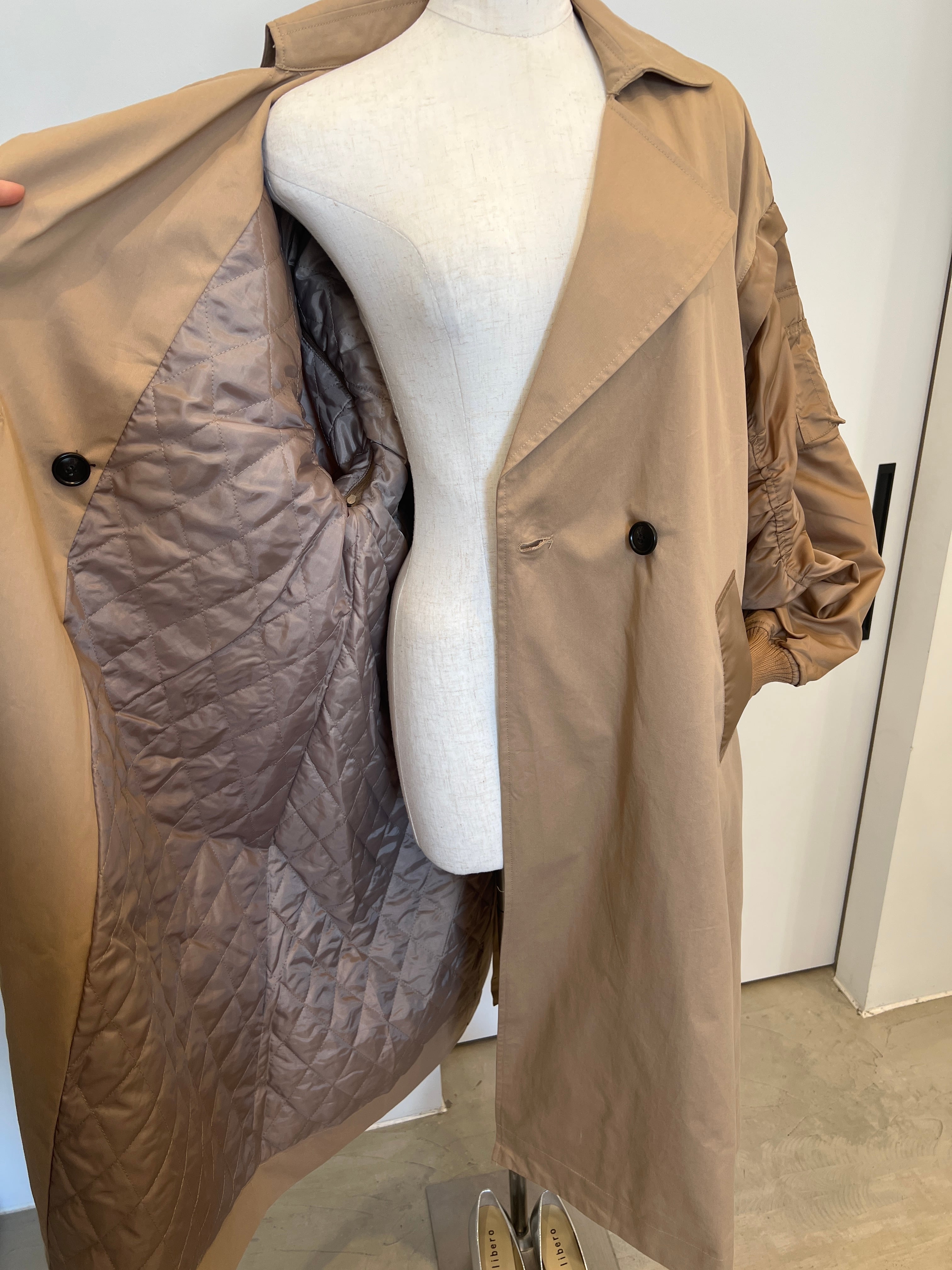 【SELECT】MA-1スリーブビッグカラーロングコート 24-0187