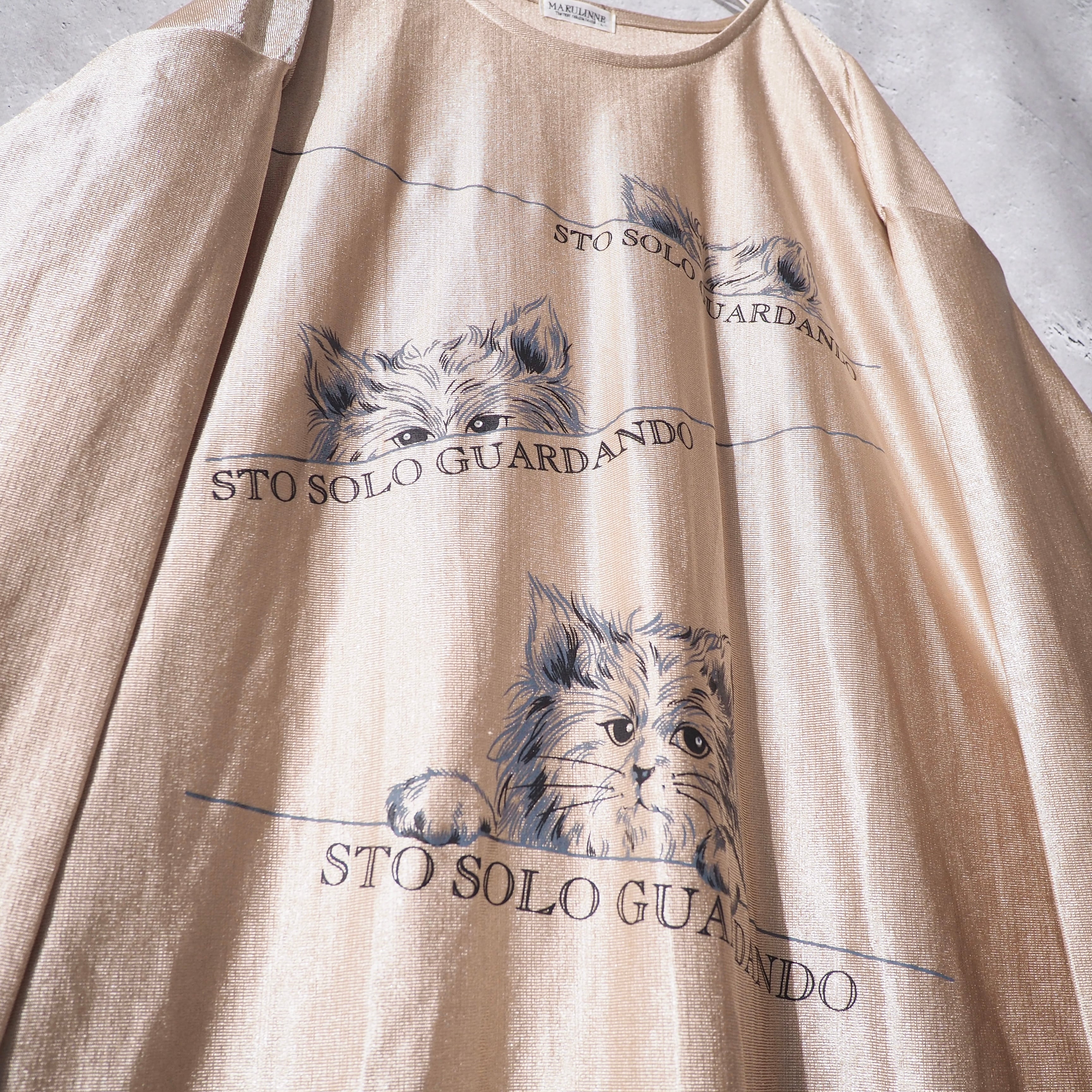 1990s " Pretty Cat " Nihil Face printed vintage Long sleeve Tee