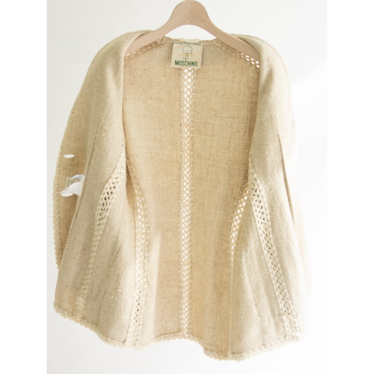 【MOSCHINO】Made in Italy 90's "Nature Friendly Garment" Silk-Wool Jacket（モスキーノ イタリア製 シルクウールジャケット）