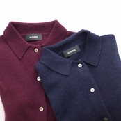 SINME  ポロニットカーディガン  バーガンディ