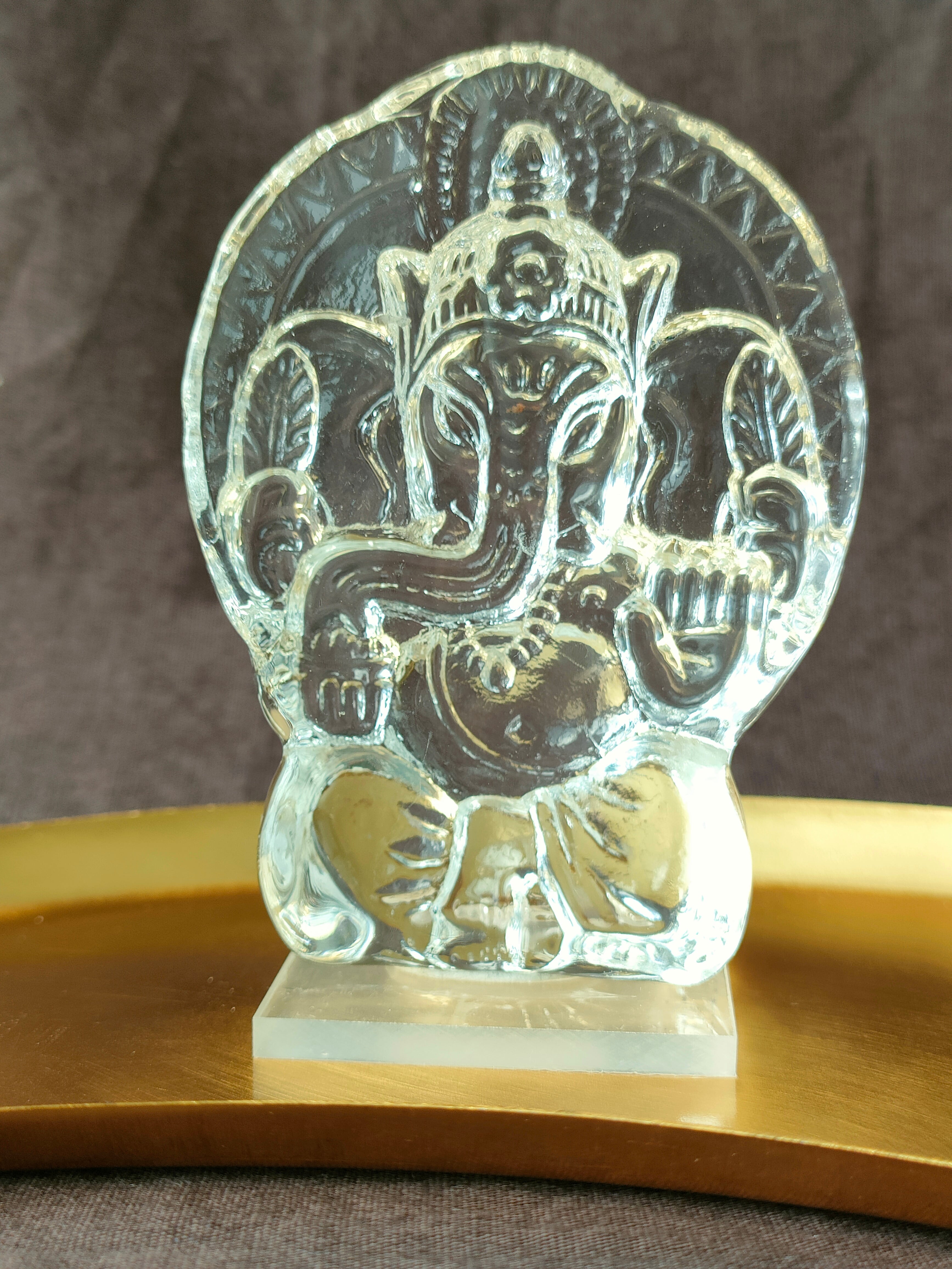 ガネーシャ プレート(ガラス製)