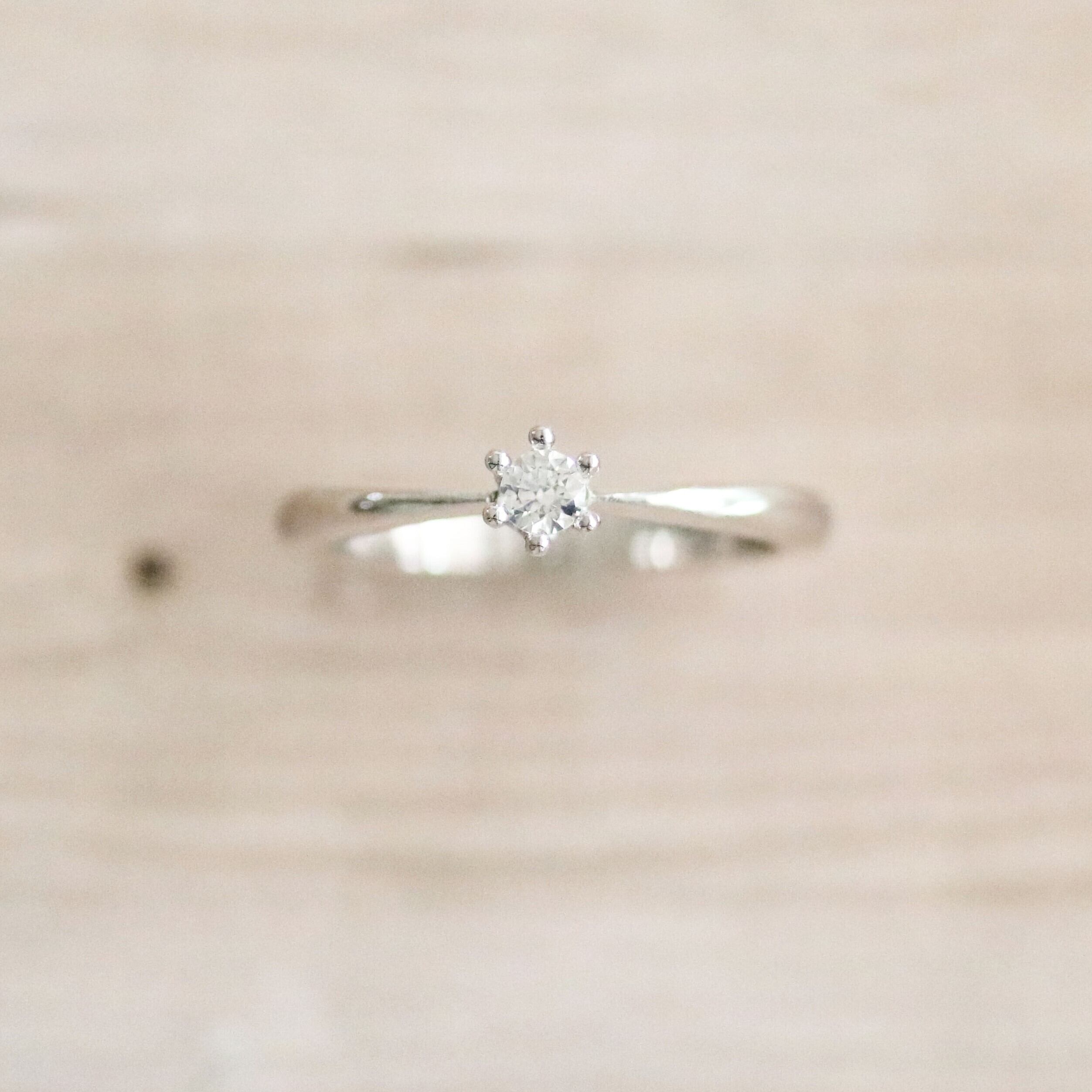 【婚約指輪】まる6留_ストレート_Pt900