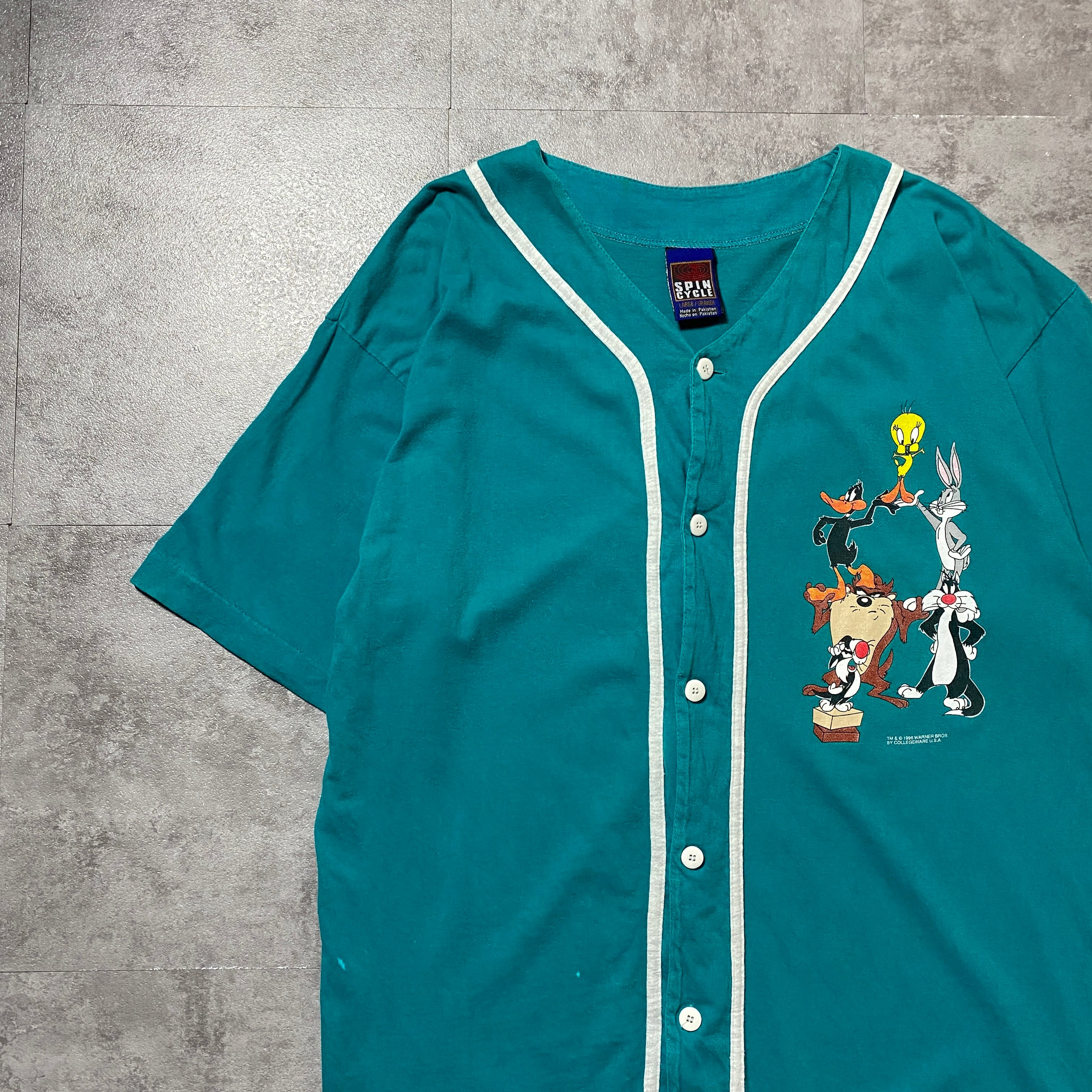 90's Looney Tunes ルーニーテューンズ キャラプリント ターコイズ