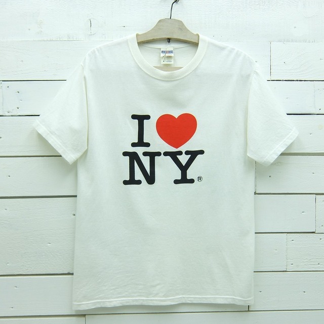 JERZEES ジャージーズ I Love New York プリントTシャツ ホワイト メンズ Sサイズ相当