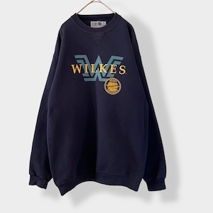 【TIME OUT】90s USA製 カレッジ ウェルクス大学 WILKES UNIVERSITY 刺繍 プリント スウェット トレーナー HEAVYWEIGHT ヘビーウェイト ビンテージ ヴィンテージ オールド MEDIUM US古着