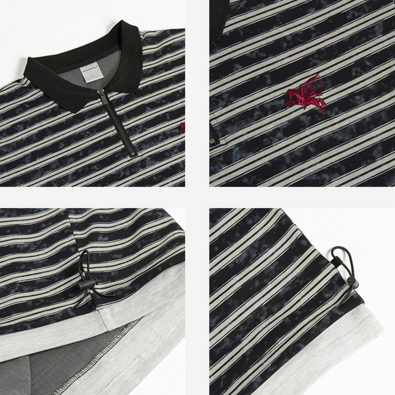 VINTAGE ストリート ハーフジップポロシャツ T2090