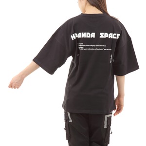 SALE【HIPANDA ハイパンダ】レディース Tシャツ【50%OFF】WOMEN'S PLANET PRINT BIG SIZE SHORT SLEEVED T-SHIRT / BLACK