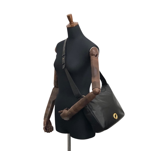 CELINE セリーヌ ショルダーバッグ ブラック ロゴサークル レザー vintage ヴィンテージ オールド mkxe53