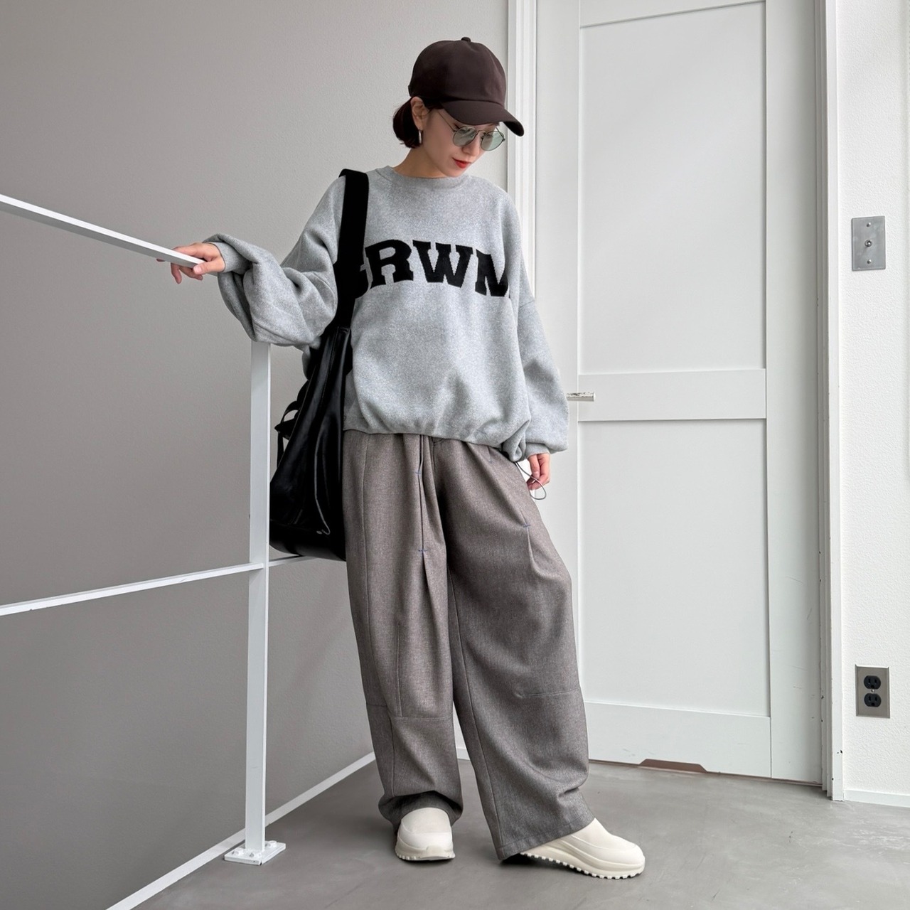 [GRWM]ボリュームワイドknit/グレー