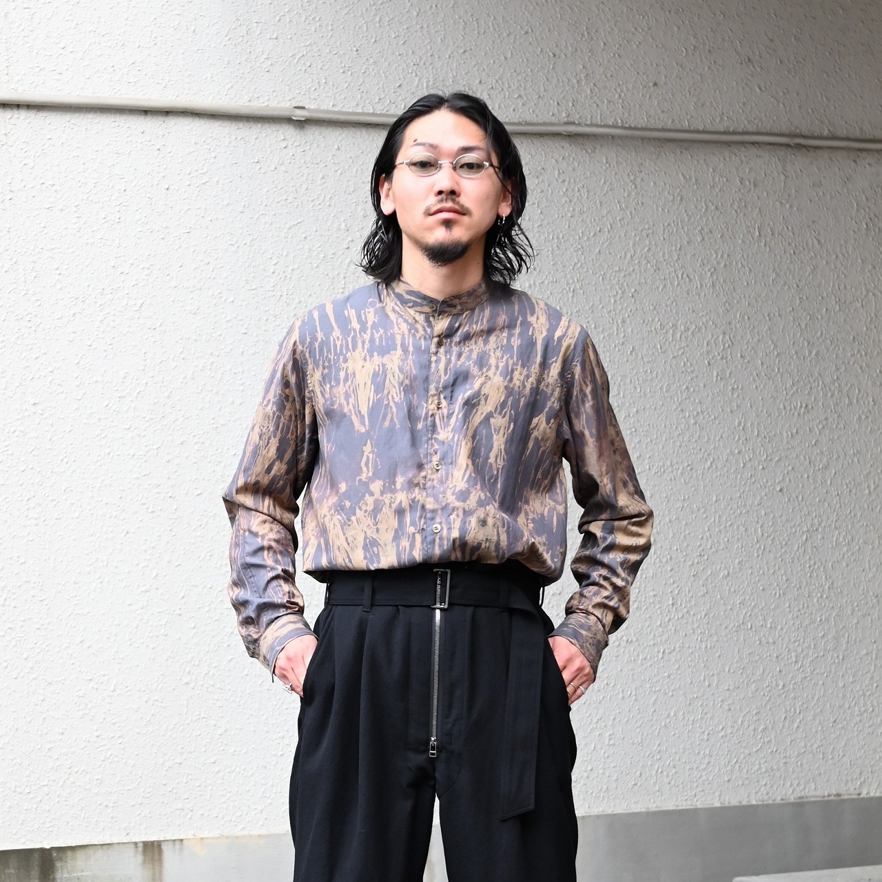 Nonnotte(ノノット)Minimum Smoking Jacketと山内(ヤマウチ)ツナギパンツコーディネート