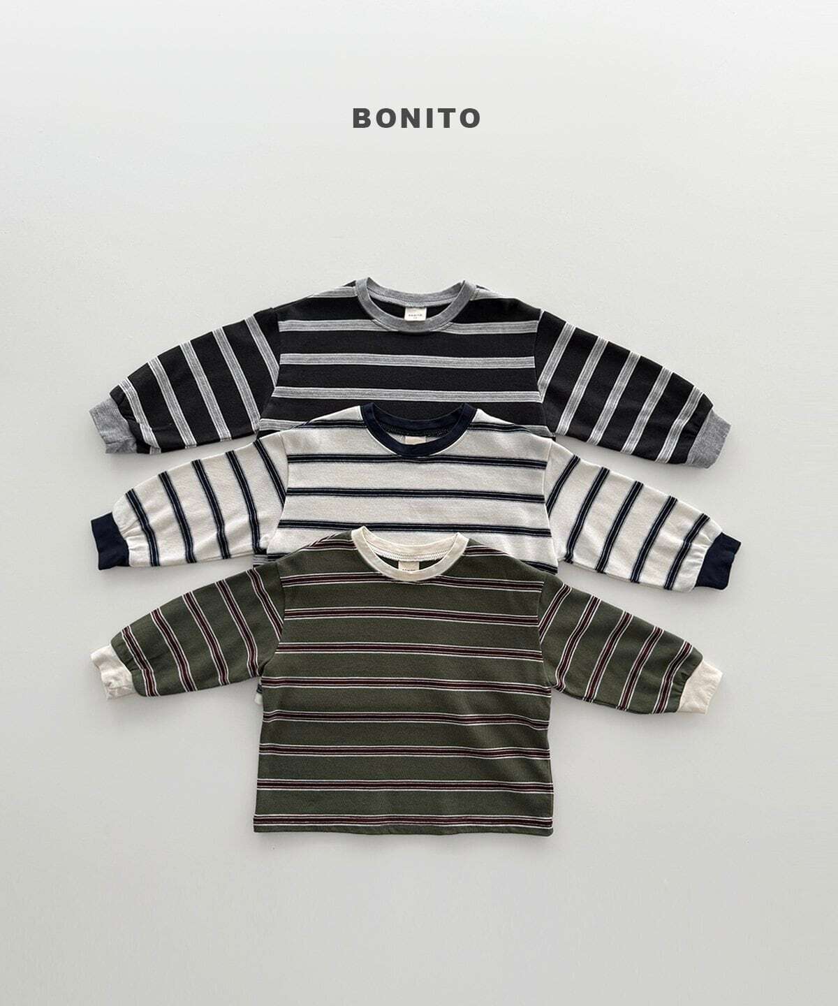 【予約】bonito Haru stripe rib T Jr. size
